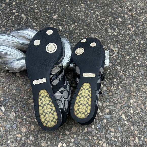 Coach Signature Katelyn Jacquard Logo Lace Up Black Sneakers Size 8 M - Picture 5 of 15